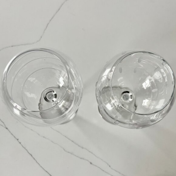 Mikasa Globe Wine Glasses Cheers Collection Etched w Swirl Lines & Dots Large EC - Picture 4 of 7